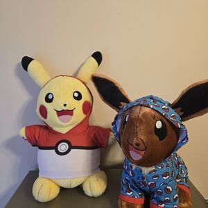 Build-A-Bear Workshop Pokémon Pikachu and Eevee 16" Plush Toy Set